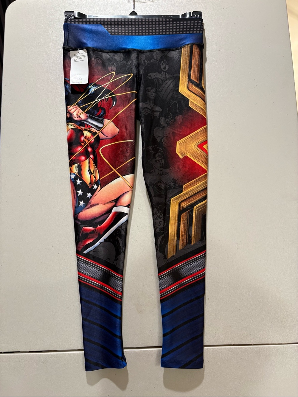 Wonder Woman Graphic Leggings for Women - Blue, Red, Gold